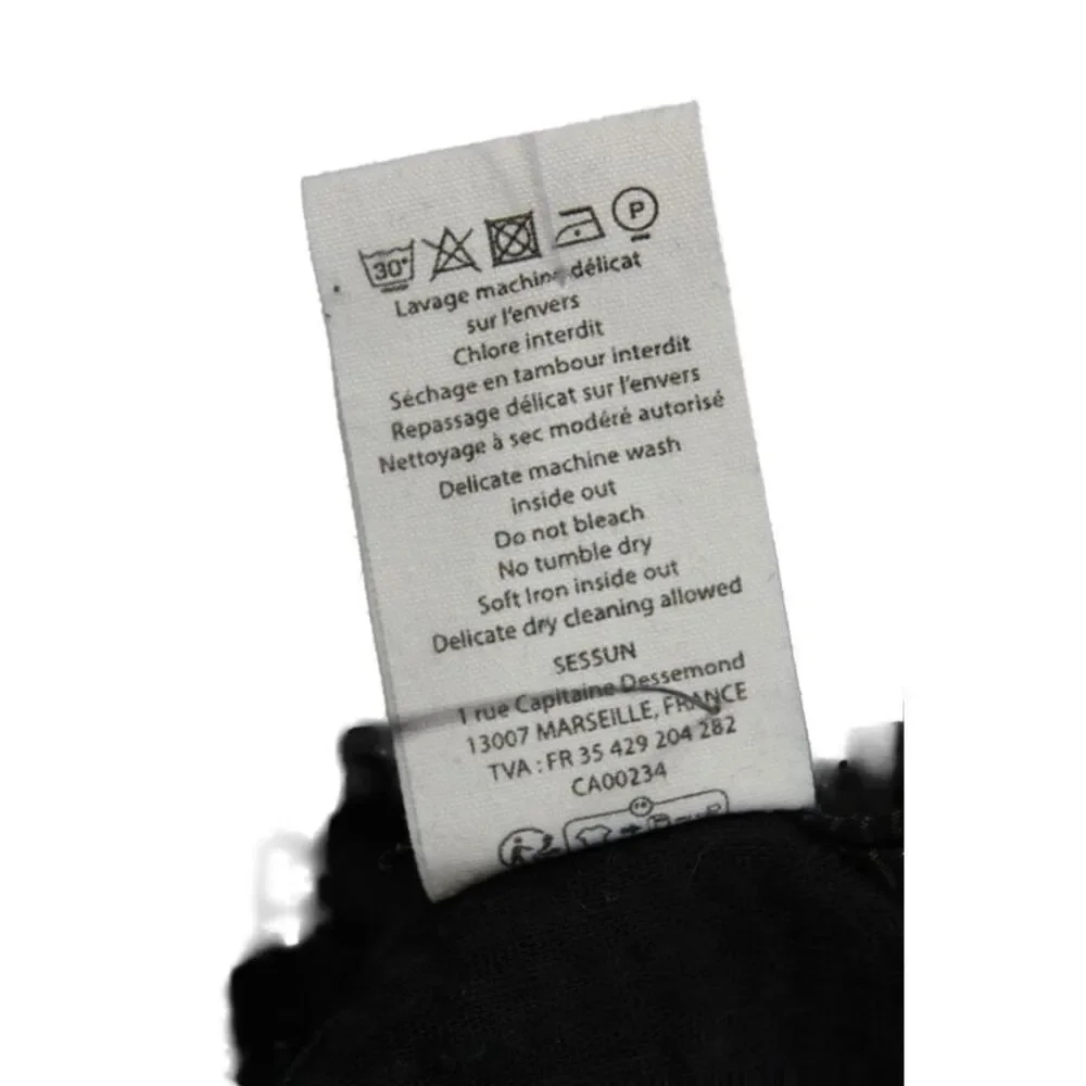 Sessun Womens Chino Pants Black Cotton Button Size 36_5